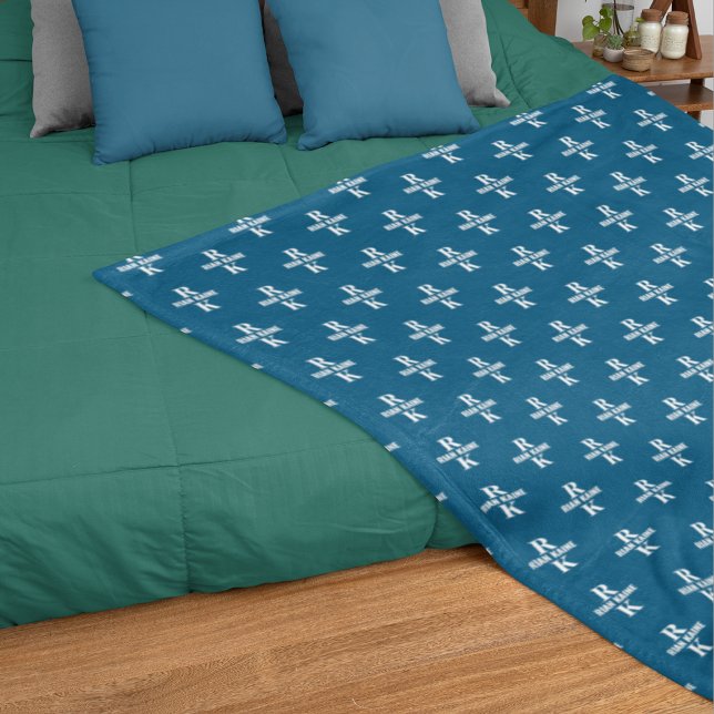 Stilvolle 2-Buchstaben Monogramme gestanzt Allover Fleecedecke (Von Creator hochgeladen)