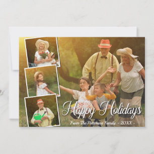 Stilvolle 4 Foto Happy Holidays Karte