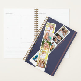 Stilvolle 8-Foto Strip Blue Rust Personalisiert Planer
