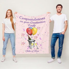 Stilvolle Abschluss Celebration Pink Fleecedecke