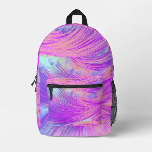 Stilvolle Abstrakt Feathers Pink Lila Bedruckter Rucksack