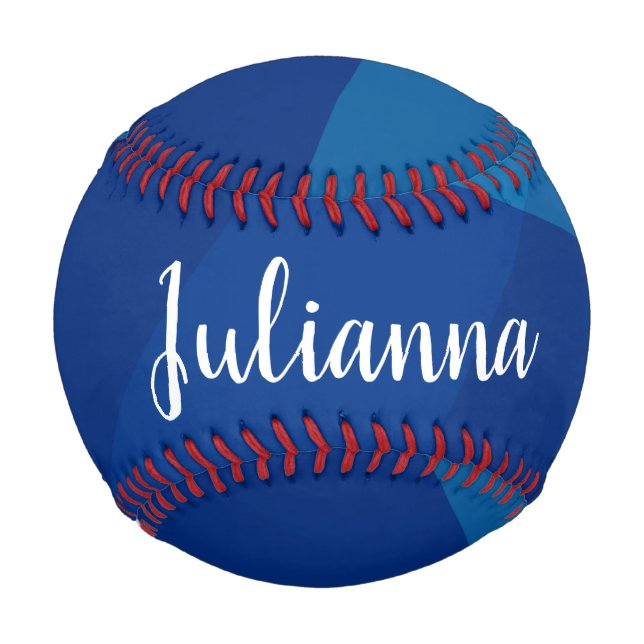 Stilvolle Abstrakte Formen in Blue Personalisiert  Baseball (Vorderseite)