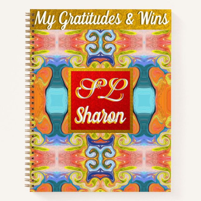 Stilvolle Abstrakte Muttertagsgeschenke Monogram C Notizbuch (Vorderseite)