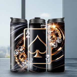 Stilvolle Ace des Spades Thermal Tumbler Thermosbecher