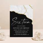 Stilvolle Agate & Marble 16. Geburtstag Einladung<br><div class="desc">Feiern Sie stilvoll mit diesen lustigen und trendigen Einladungen zum 16. Geburtstag. Das Design ist einfach zu personalisieren und Ihre Gäste werden begeistert sein,  wenn sie diese stilvollen Einladungen erhalten.</div>