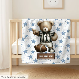 Stilvolle American Football Teddy Bear Personalisi Fleecedecke