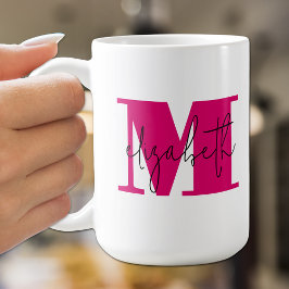 Stilvolle Anfangsbuchstaben Monogramm und Name Kaffeetasse