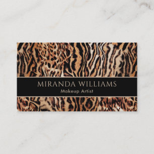 Stilvolle Animal Print Makeup Artist Visitenkarte