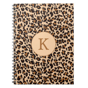 Stilvolle Animal Print Monogram Notizblock
