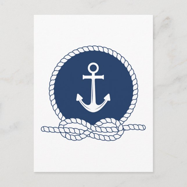 Stilvolle Anker und Seile Postkarte (Vorderseite)