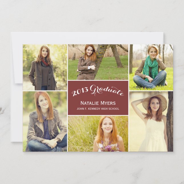 Stilvolle Ankündigung von Collage Abschluss (Vorderseite)