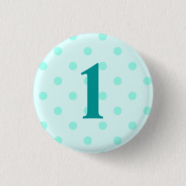 Stilvolle Aqua Polka Dots Age Button (Vorderseite)