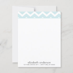 Stilvolle Aqua-Zickzack-Chevron-Muster-Notizkarten Einladung