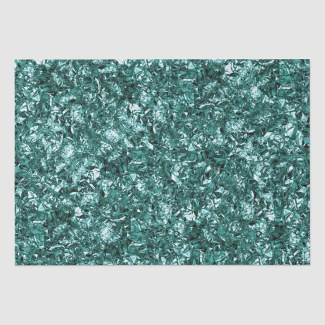 Stilvolle Aquamarine Shimmer Glitzer Glam Muster Seidenpapier (Vorderseite)