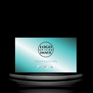 Stilvolle Aquamarine Silber-Sparkling-Diamanten mi Visitenkarte