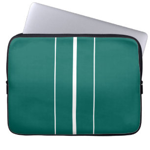Stilvolle, Aquamarine, weiße Streifen Laptopschutzhülle
