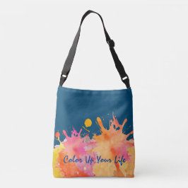 Stilvolle Aquarellfarben Spritzer Abstract Design Tragetaschen Mit Langen Trägern