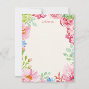 Stilvolle Aquarellmalerei Personalisiert Mitteilungskarte
