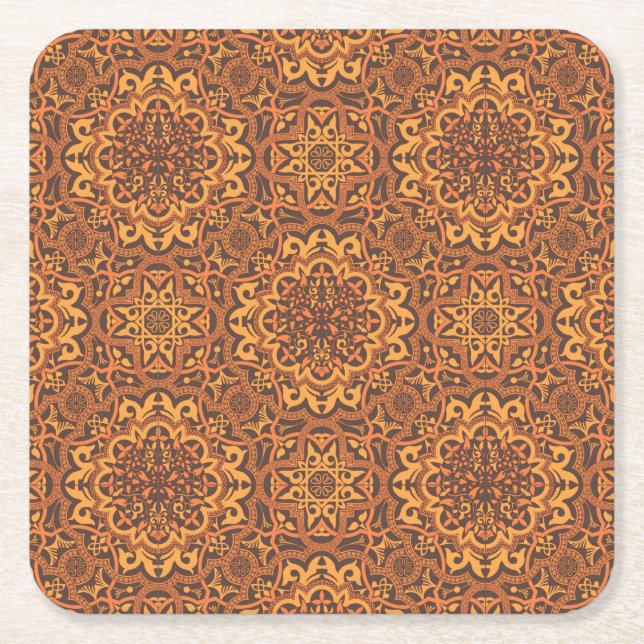 Stilvolle arabische Ornamente Rechteckiger Pappuntersetzer (Vorderseite)