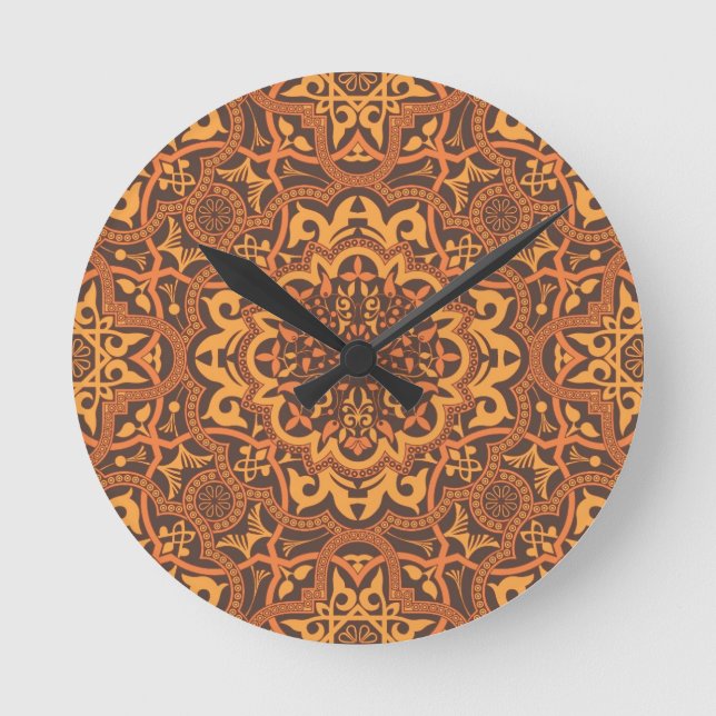 Stilvolle arabische Verzierung Runde Wanduhr (Vorderseite)