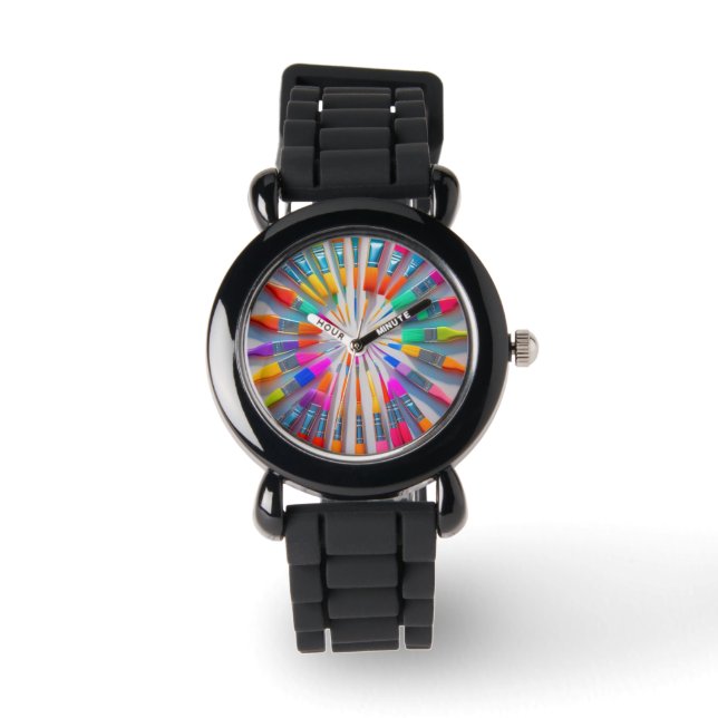 Stilvolle Armbanduhr mit Silikonband (Vorderseite)