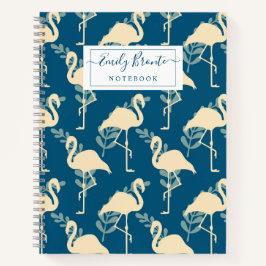 Stilvolle Art Deco inspiriert blaues Flamingo Must Notizbuch