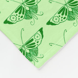 Stilvolle Art-Deco-Schmetterling - smaragdgrün Fleecedecke