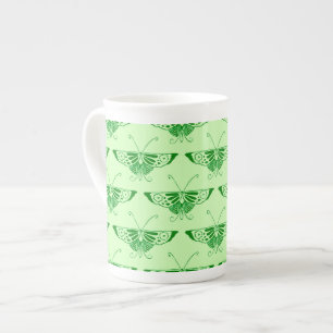 Stilvolle Art-Deco-Schmetterling - smaragdgrün Prozellantasse