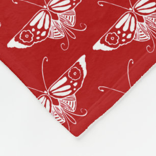 Stilvolle Art-Deco-Schmetterlinge - dunkelrot und  Fleecedecke