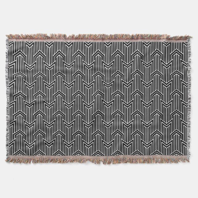 Stilvolle ArtDeco Zickzack Zigzag Decke (Vorderseite)