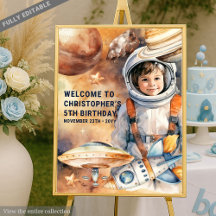 Stilvolle Astronautin Galaxy Junge Geburtstag Begr