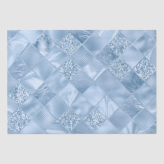 Stilvolle Baby Blue Glitzer und Foil Diamond Tiles Seidenpapier