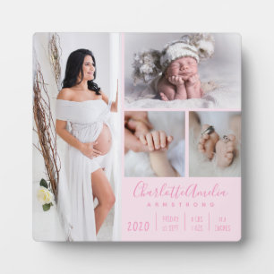 Stilvolle Baby-Foto-Familie Keepake Light Pink Fotoplatte
