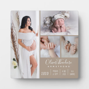 Stilvolle Baby Foto Family Keepake Light Brown Fotoplatte