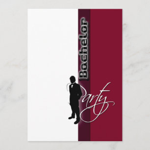 Stilvolle "Bachelor Party" formelle Bordeaux Einladung