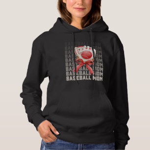 Stilvolle BASEBALL MAMA Glove Ball Bow Hoodie