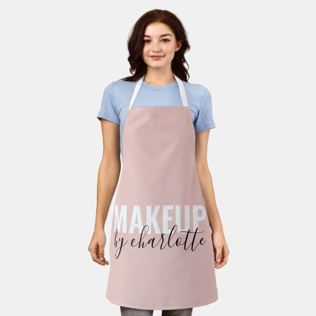 Stilvolle Beauty Salon Job Titel Pink Business Schürze (Getragen)