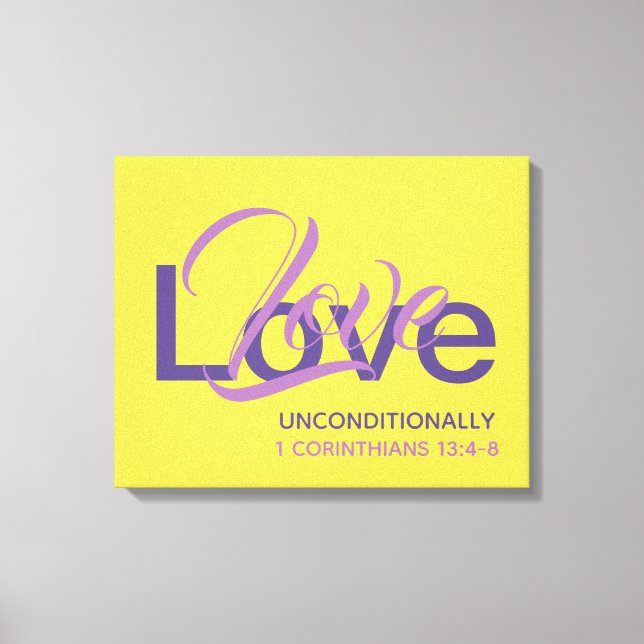 Stilvolle, bedingungslose Liebe Christlich Leinwanddruck (Vorderseite)