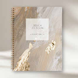 Stilvolle Beige Gold Wasserfarbenname Notary Publi Notizbuch