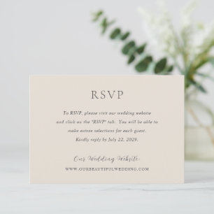 Stilvolle Beige Moderne Hochzeit RSVP Karte