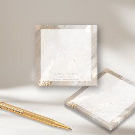 Stilvolle Beige Watercolor Goldene Foil Name Notar Post-it Klebezettel