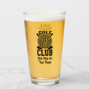 Stilvolle Benannte Club Logo Pattern Golf Bar Glas