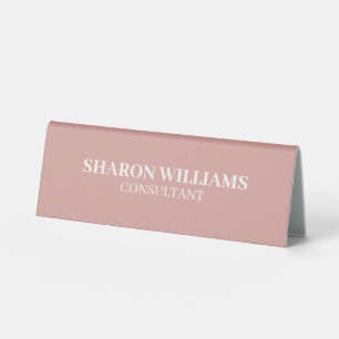 Stilvolle Berufliche Dusty Rose Minimalistischer T Tischaufsteller