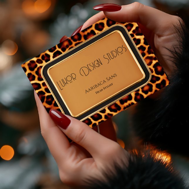 Stilvolle Berufliche Erstplatine Leopard Print Visitenkarte (Chic Leopard-Print Professional Business Cards)