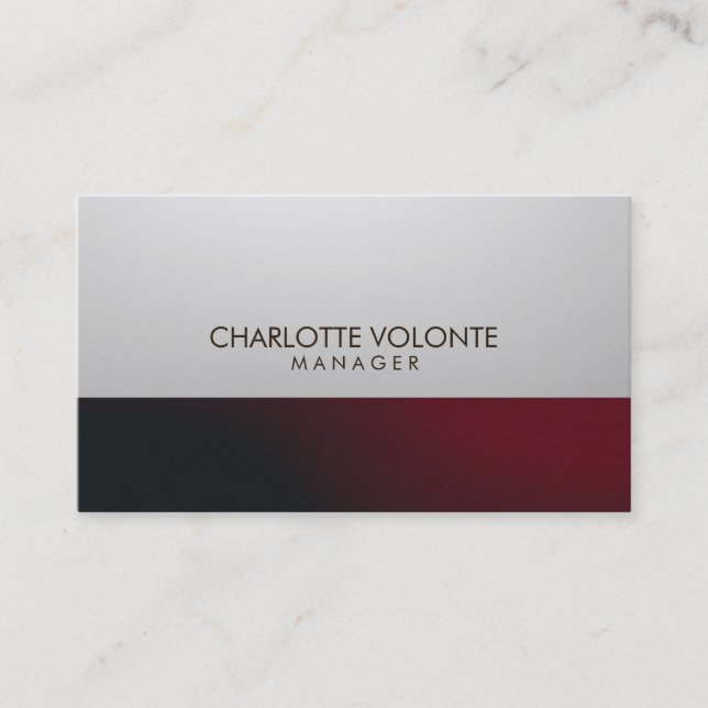 Stilvolle Berufliche Gray Red Artwork Visitenkarte (Vorderseite)