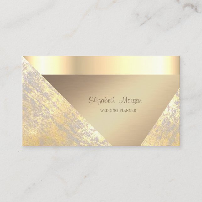 Stilvolle Berufliche Imitate Gold Geometric Visitenkarte (Vorderseite)