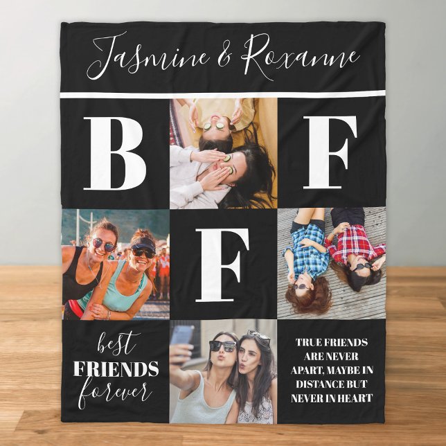 Stilvolle BESTE FREUNDIN Besties Foto Collage Fleecedecke (Von Creator hochgeladen)