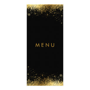 Stilvolle Black and Gold Snowflakes - Menü