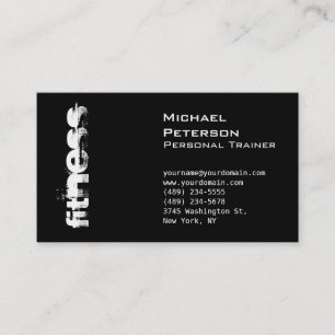 Stilvolle Black Fitness Sport Business Card Visitenkarte