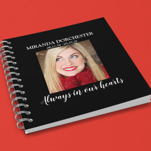 Stilvolle Black Foto Funeral Guest Notizbuch